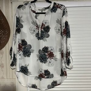 Daniel Rainn White Black 3/4 Sleeve Blouse